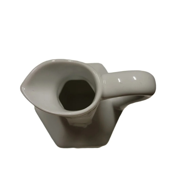 XCell White Ceramic farmhouse style Oil Or Vinegar Cruet Mini Pitcher 6 in. - Picture 6 of 8